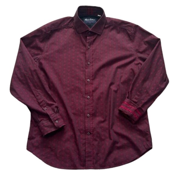 Robert Graham Other - Robert Graham Burgundy Skulls Long Sleeve Button-Down Shirt with Flip Cuffs - XL